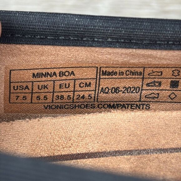 Vionic Minna Boa Women’s Sz 7.5 Black Tan Python Print Slip On Ballet Flats - Picture 6 of 11